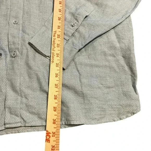 TED BAKER LONDON DRESS SHIRT Men’s Size 7 3XL Linen Blend Blue Button Down Print - Picture 6 of 8